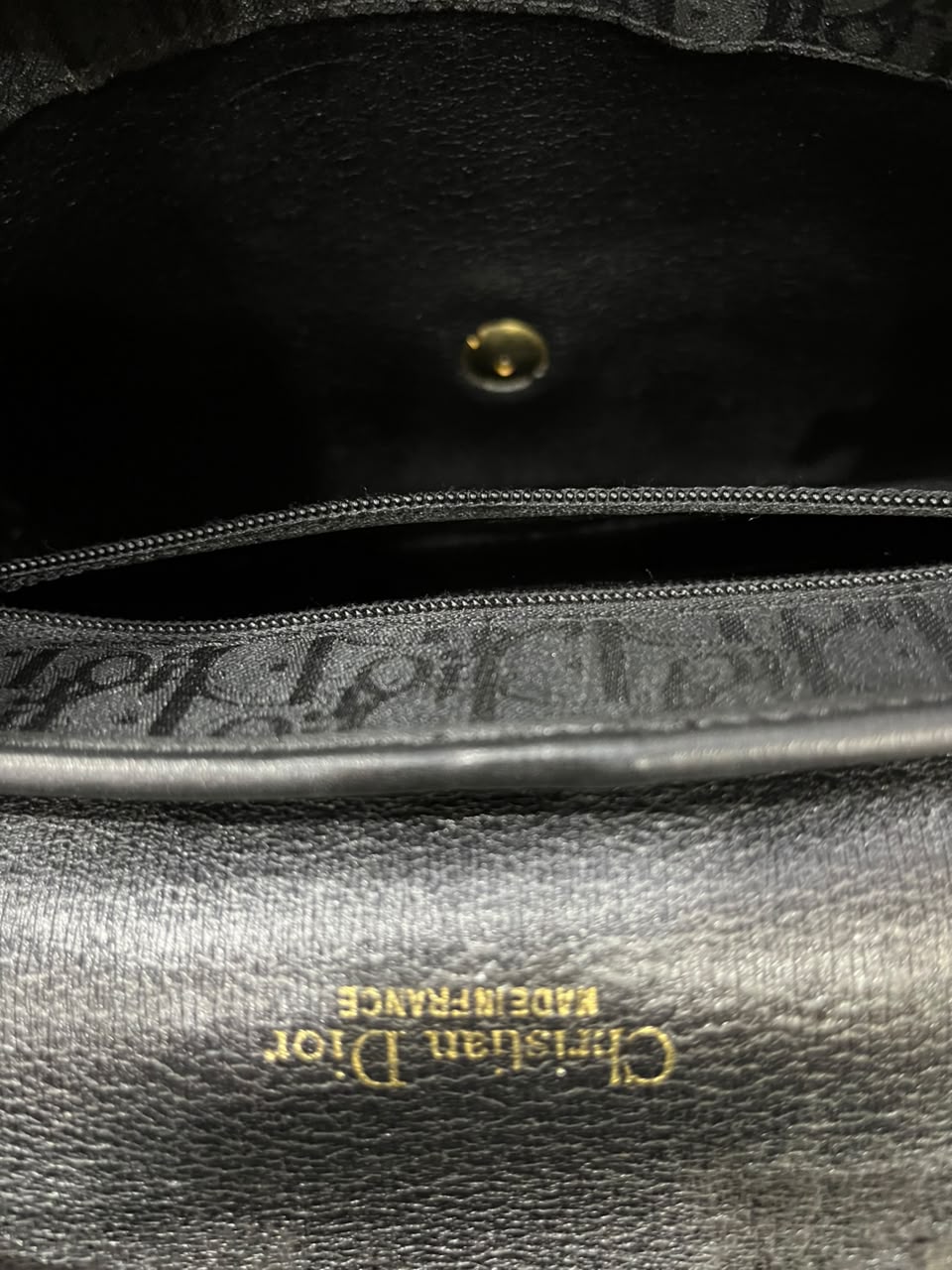 Vintage Christian Dior Black Oblique Monogram Flap Shoulder Bag