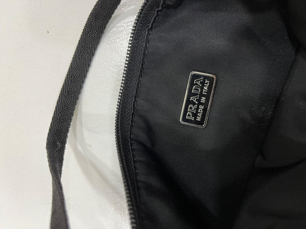 Prada Tessuto Nylon Mini Hobo Shoulder Bag Black – Vintage