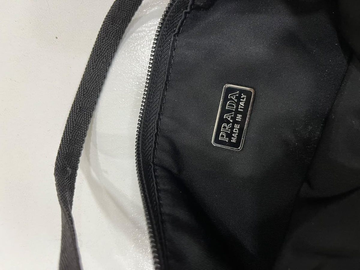 Prada Tessuto Nylon Mini Hobo Shoulder Bag Black – Vintage