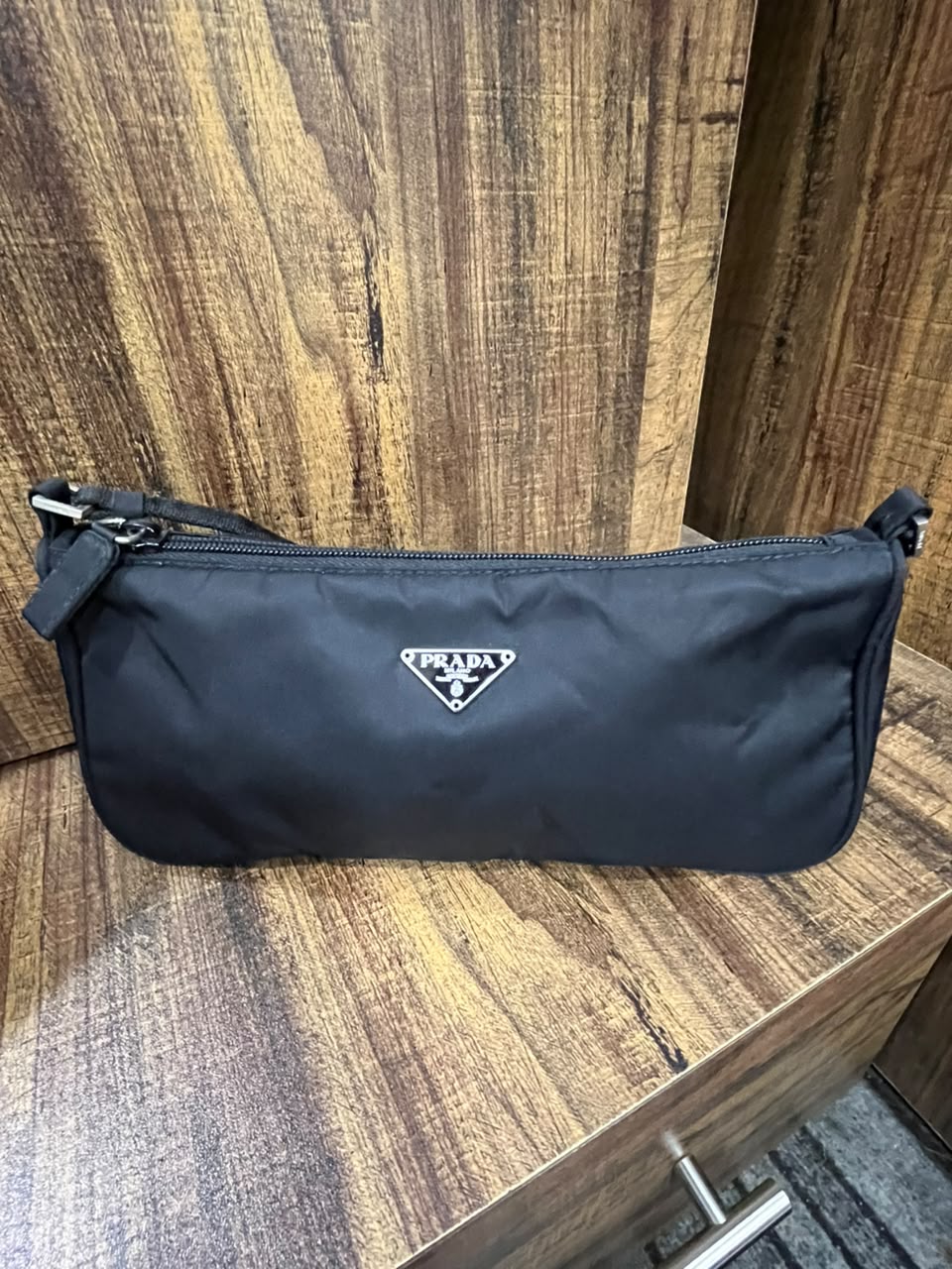 Prada Tessuto Nylon Mini Hobo Shoulder Bag Black – Vintage