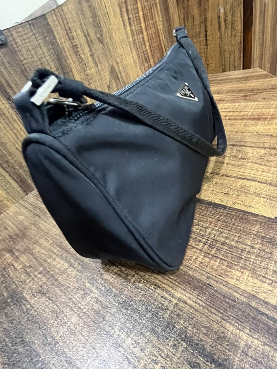 Prada Tessuto Nylon Mini Hobo Shoulder Bag Black – Vintage