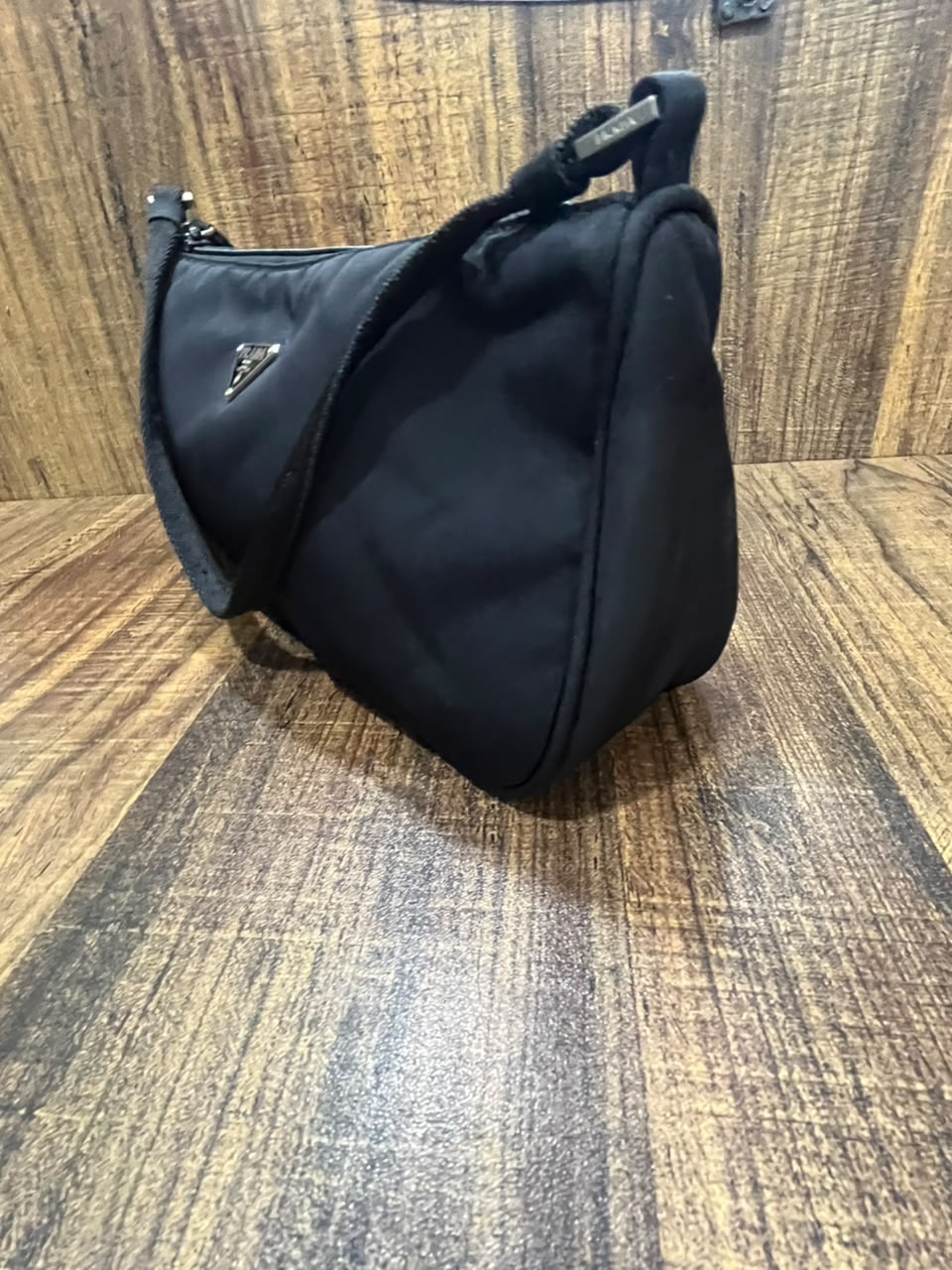 Prada Tessuto Nylon Mini Hobo Shoulder Bag Black – Vintage