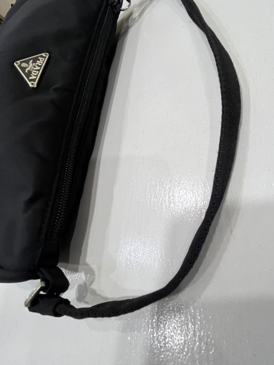 Prada Tessuto Nylon Mini Hobo Shoulder Bag Black – Vintage