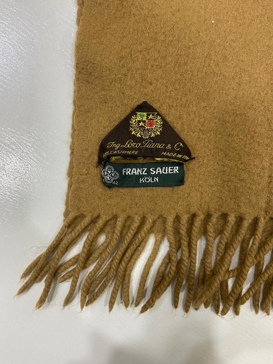 Vintage Loro Piana 100% Cashmere Scarf – Camel Brown, Made in Italy