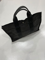 Hermès Vintage Charcoal Canvas Herline Tote MM Bag
