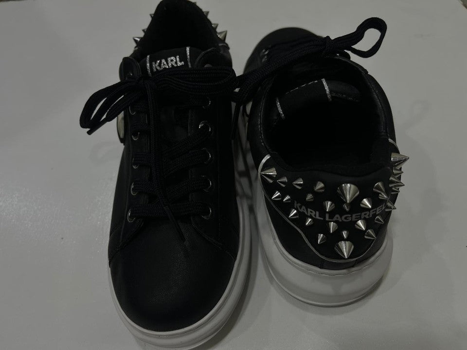 Karl Lagerfeld Kapri Stud Tab Low Sneakers Women Black White US 6 UK 4