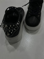 Karl Lagerfeld Kapri Stud Tab Low Sneakers Women Black White US 6 UK 4
