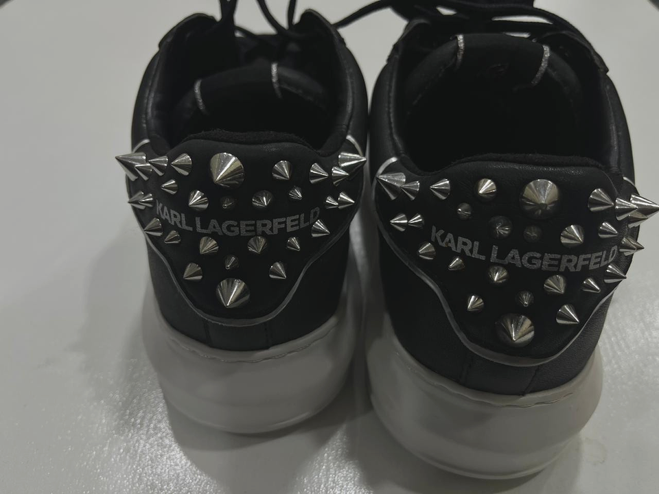 Karl Lagerfeld Kapri Stud Tab Low Sneakers Women Black White US 6 UK 4
