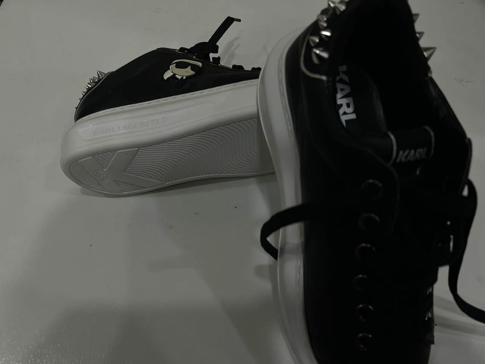 Karl Lagerfeld Kapri Stud Tab Low Sneakers Women Black White US 6 UK 4